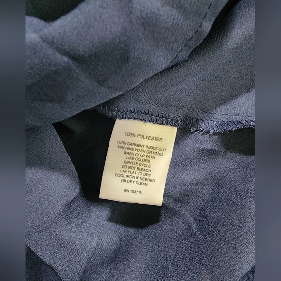 Valerie Stevens Navy Blue Blouse with attached Cardigan Long Sleeved Top - Picture 6 of 10